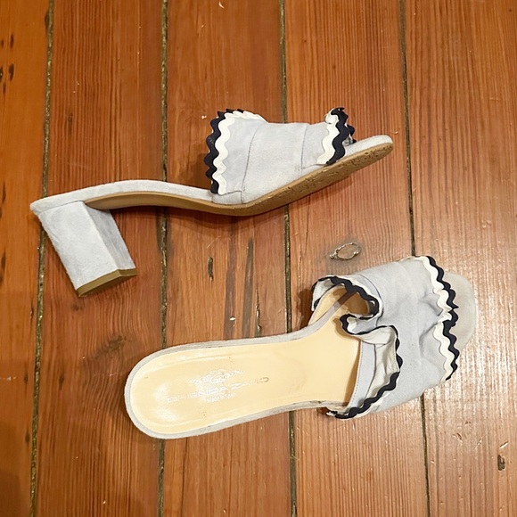 Brenda Zaro Custom Ruffle Ric Rac Heels, Baby Blue/Navy - Picture 5 of 6